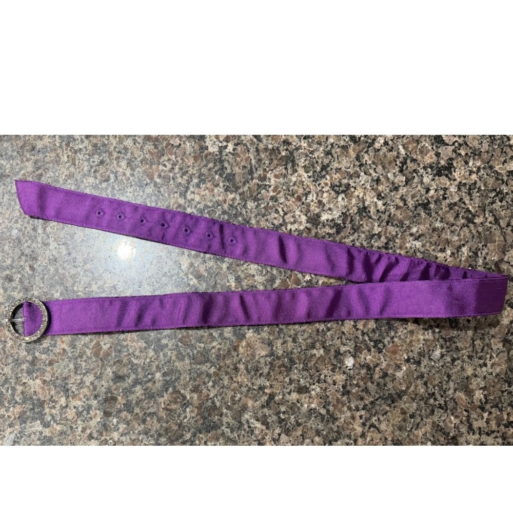 American Eagle Outfitters Purple Grosgrain Ribbon Belt Rhinestone Buckle Women M